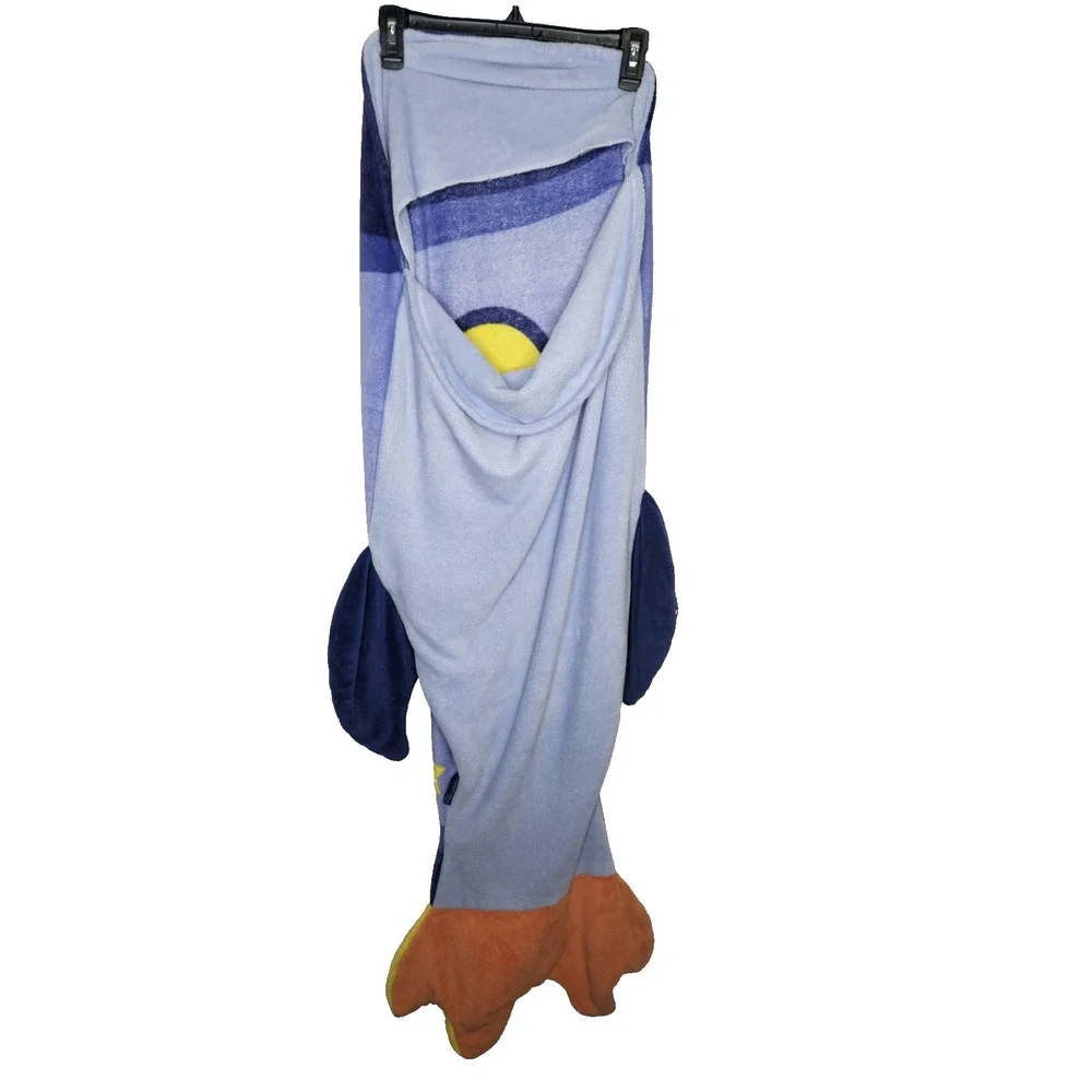 Blankie Tails Kids Rocket Ship Blanket Blue Yellow Stars‎ 100% Polyester 54
